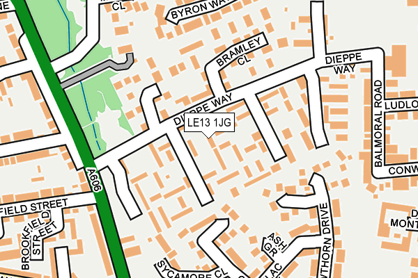 LE13 1JG map - OS OpenMap – Local (Ordnance Survey)