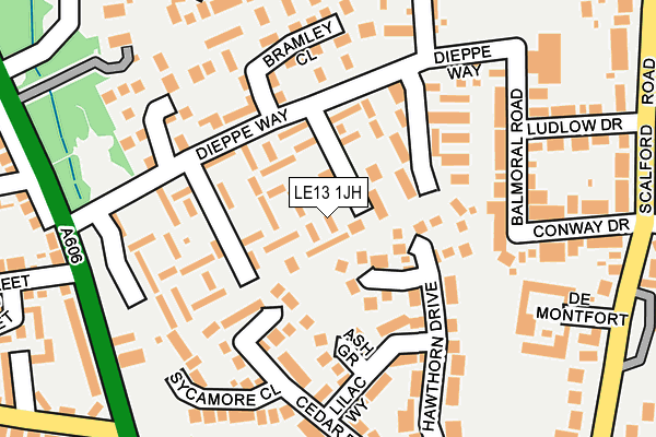 LE13 1JH map - OS OpenMap – Local (Ordnance Survey)