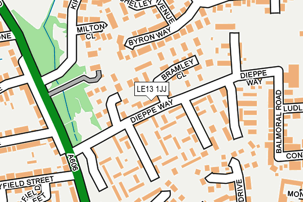 LE13 1JJ map - OS OpenMap – Local (Ordnance Survey)