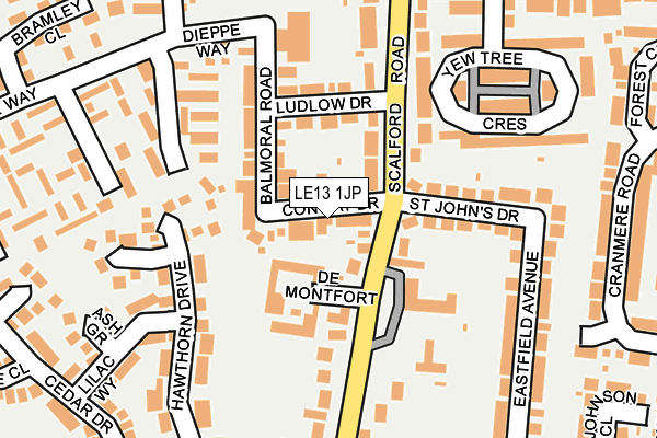 LE13 1JP map - OS OpenMap – Local (Ordnance Survey)