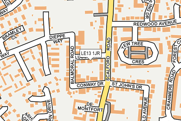 LE13 1JR map - OS OpenMap – Local (Ordnance Survey)