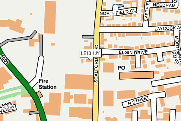 LE13 1JY map - OS OpenMap – Local (Ordnance Survey)