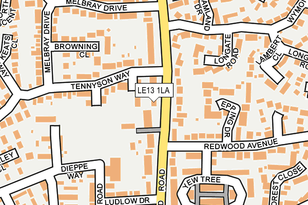 LE13 1LA map - OS OpenMap – Local (Ordnance Survey)