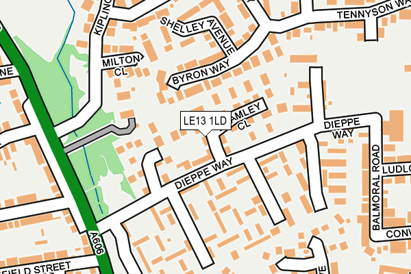LE13 1LD map - OS OpenMap – Local (Ordnance Survey)
