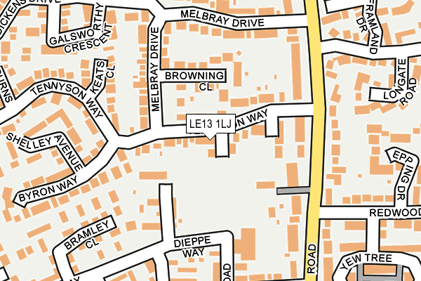 LE13 1LJ map - OS OpenMap – Local (Ordnance Survey)