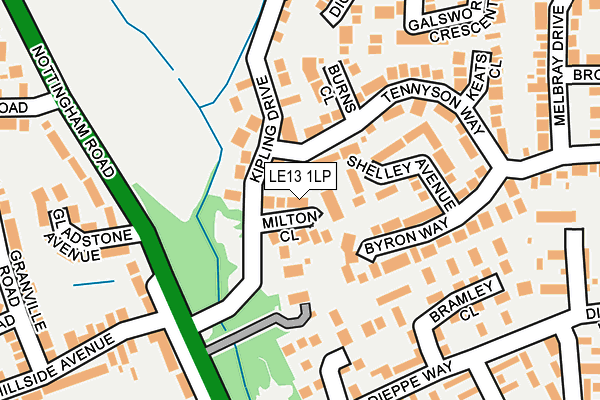 LE13 1LP map - OS OpenMap – Local (Ordnance Survey)