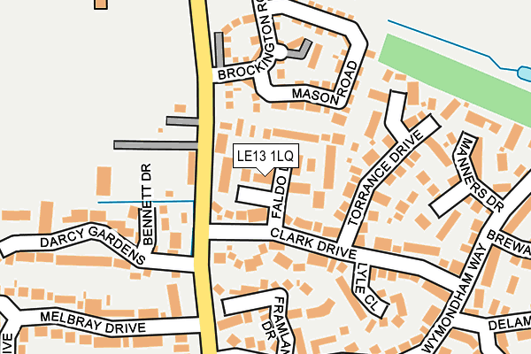 LE13 1LQ map - OS OpenMap – Local (Ordnance Survey)