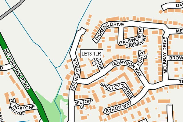 LE13 1LR map - OS OpenMap – Local (Ordnance Survey)