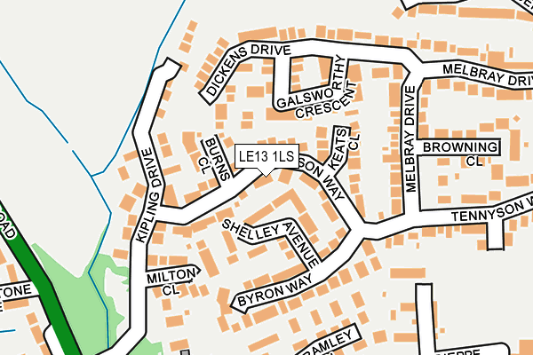 LE13 1LS map - OS OpenMap – Local (Ordnance Survey)