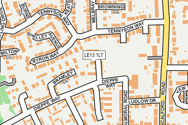 LE13 1LT map - OS OpenMap – Local (Ordnance Survey)
