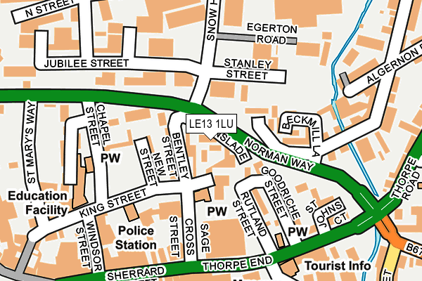 LE13 1LU map - OS OpenMap – Local (Ordnance Survey)