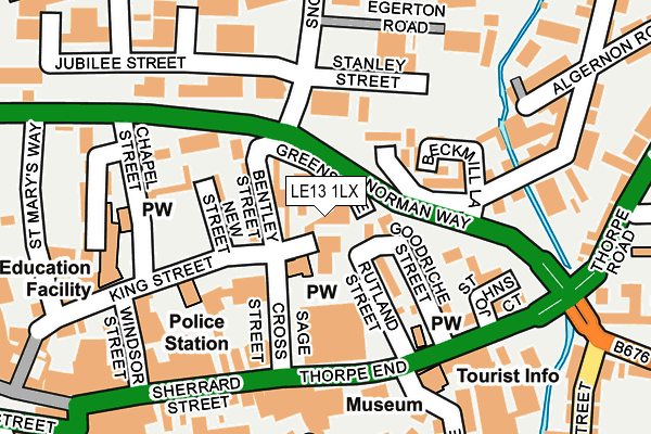 LE13 1LX map - OS OpenMap – Local (Ordnance Survey)