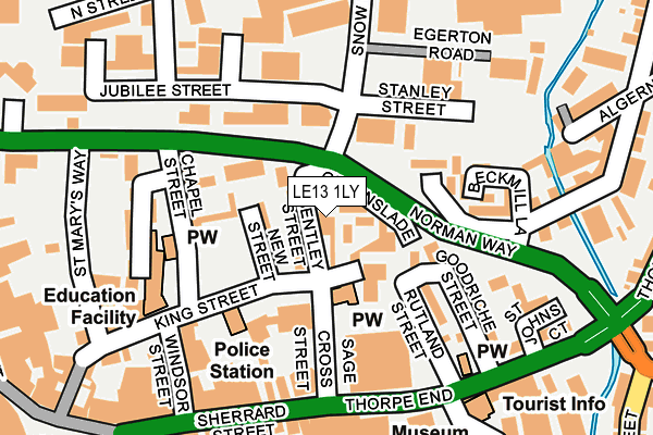 LE13 1LY map - OS OpenMap – Local (Ordnance Survey)