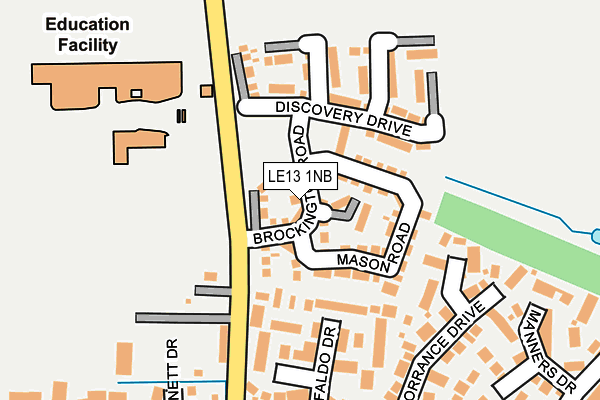 LE13 1NB map - OS OpenMap – Local (Ordnance Survey)