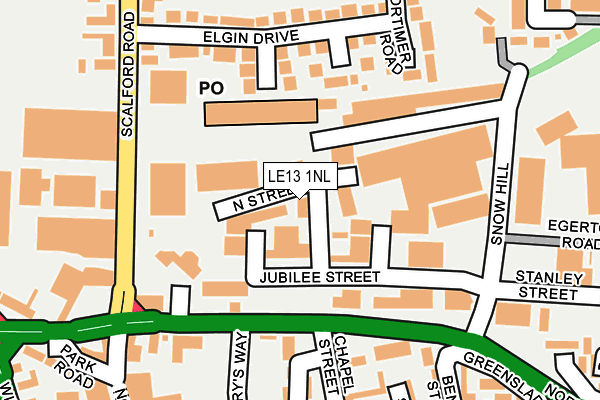 LE13 1NL map - OS OpenMap – Local (Ordnance Survey)