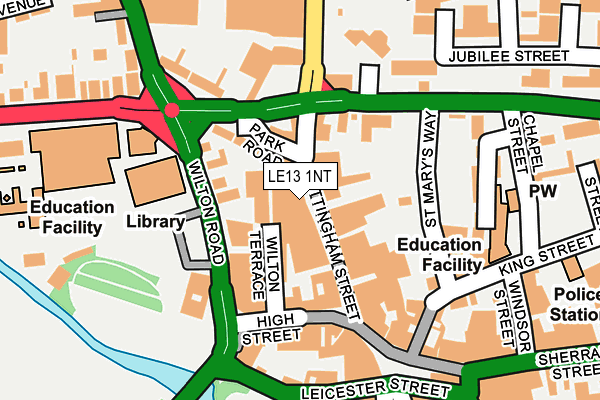 LE13 1NT map - OS OpenMap – Local (Ordnance Survey)