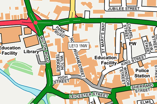 LE13 1NW map - OS OpenMap – Local (Ordnance Survey)