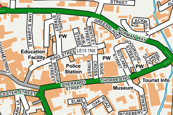 LE13 1NX map - OS OpenMap – Local (Ordnance Survey)