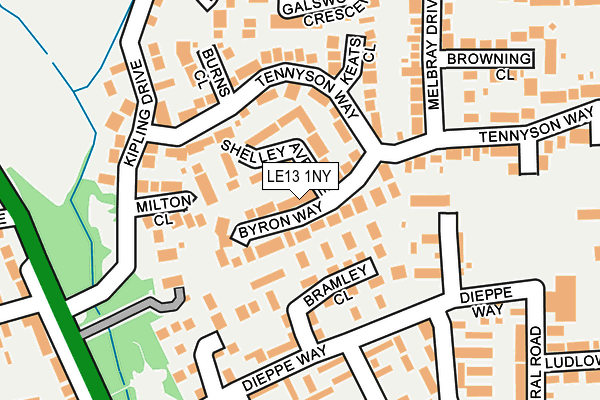 LE13 1NY map - OS OpenMap – Local (Ordnance Survey)