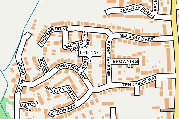 LE13 1NZ map - OS OpenMap – Local (Ordnance Survey)