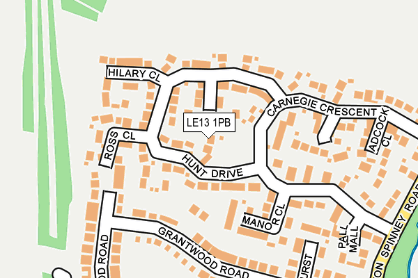 LE13 1PB map - OS OpenMap – Local (Ordnance Survey)