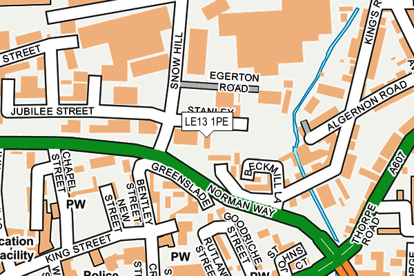 LE13 1PE map - OS OpenMap – Local (Ordnance Survey)