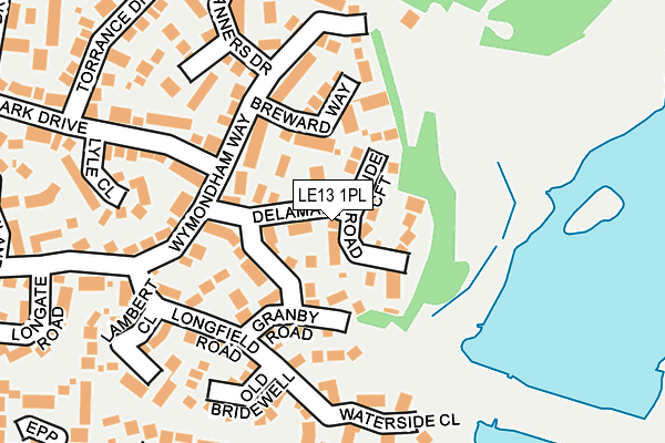 LE13 1PL map - OS OpenMap – Local (Ordnance Survey)