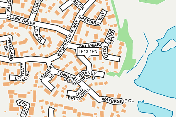 LE13 1PN map - OS OpenMap – Local (Ordnance Survey)