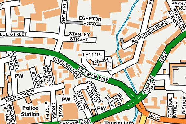 LE13 1PT map - OS OpenMap – Local (Ordnance Survey)