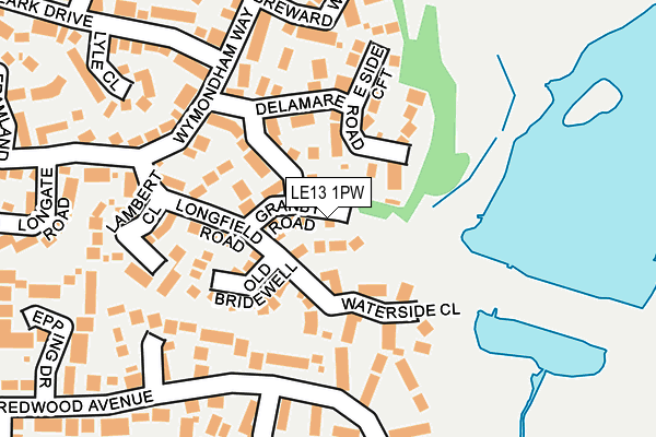 LE13 1PW map - OS OpenMap – Local (Ordnance Survey)