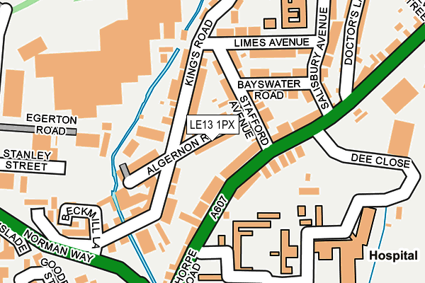 LE13 1PX map - OS OpenMap – Local (Ordnance Survey)