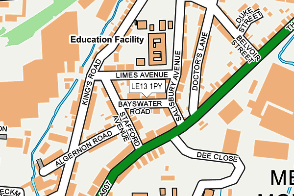 LE13 1PY map - OS OpenMap – Local (Ordnance Survey)