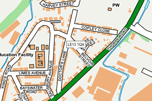 LE13 1QA map - OS OpenMap – Local (Ordnance Survey)