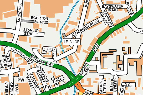 LE13 1QF map - OS OpenMap – Local (Ordnance Survey)