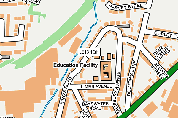 LE13 1QH map - OS OpenMap – Local (Ordnance Survey)