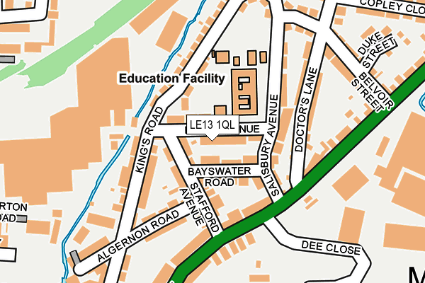 LE13 1QL map - OS OpenMap – Local (Ordnance Survey)