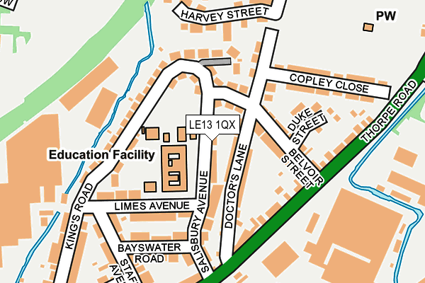 LE13 1QX map - OS OpenMap – Local (Ordnance Survey)