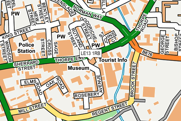 LE13 1RB map - OS OpenMap – Local (Ordnance Survey)