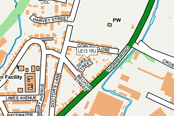 LE13 1RJ map - OS OpenMap – Local (Ordnance Survey)