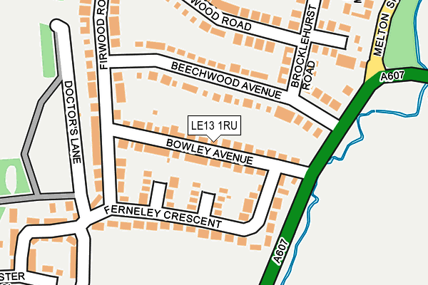 LE13 1RU map - OS OpenMap – Local (Ordnance Survey)