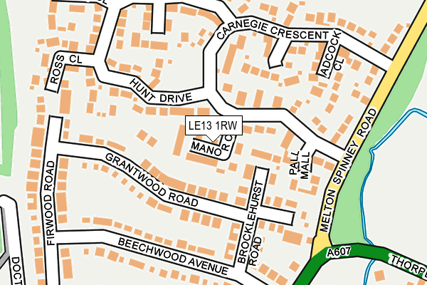 LE13 1RW map - OS OpenMap – Local (Ordnance Survey)