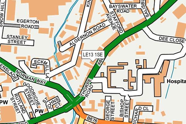 LE13 1SE map - OS OpenMap – Local (Ordnance Survey)