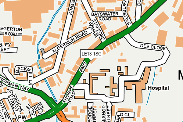 LE13 1SG map - OS OpenMap – Local (Ordnance Survey)