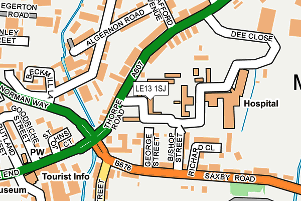 LE13 1SJ map - OS OpenMap – Local (Ordnance Survey)