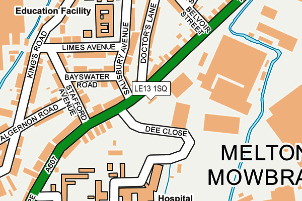 LE13 1SQ map - OS OpenMap – Local (Ordnance Survey)