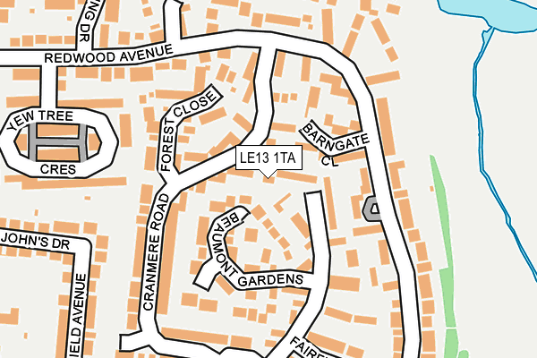 LE13 1TA map - OS OpenMap – Local (Ordnance Survey)