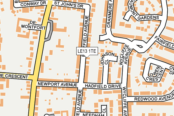 LE13 1TE map - OS OpenMap – Local (Ordnance Survey)