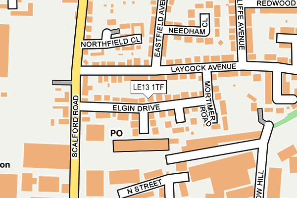 LE13 1TF map - OS OpenMap – Local (Ordnance Survey)