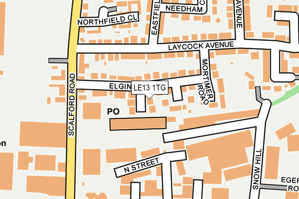 LE13 1TG map - OS OpenMap – Local (Ordnance Survey)