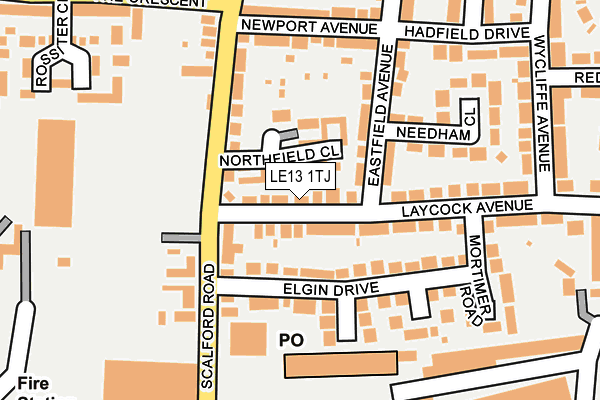 LE13 1TJ map - OS OpenMap – Local (Ordnance Survey)